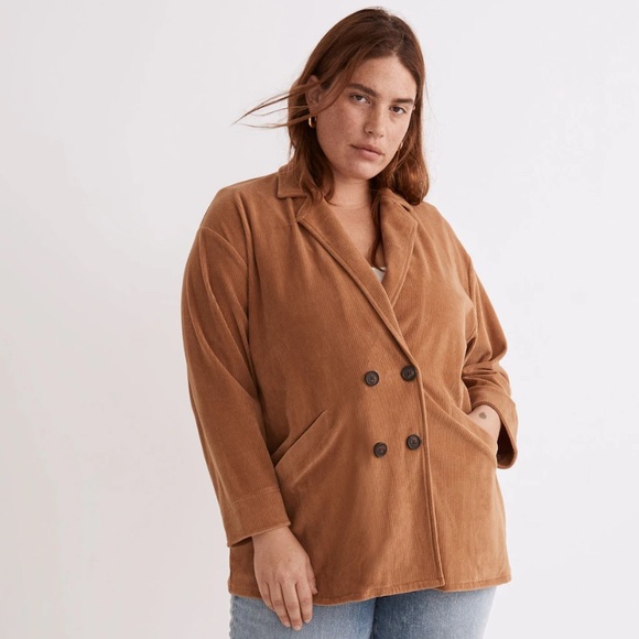 Madewell Jackets & Blazers - Madewell Plus Knit Corduroy Redford Blazer in Hazelnut